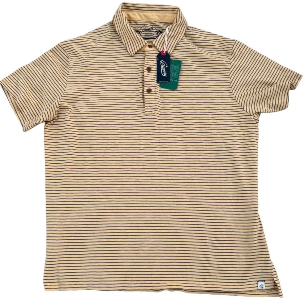 Grayers Malaga Cove Stripe Polo Sahara Sand Yellow Mens XL‎ K008218SAN New